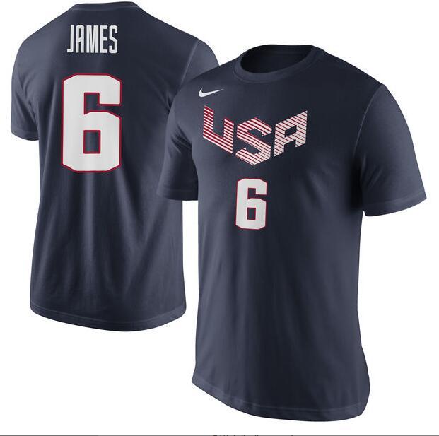 Men's USA Basketball LeBron James Nike Blue Name & Number T-Shirt,We sell and wholesale Men's USA Basketball LeBron James Nike Blue Name & Number T-Shirt on line form chian!
